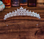 Coroa Tiara Cabelo Noiva Prata Zirconia Princesa Luxo Linda