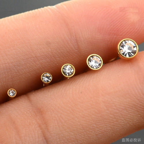 Piercing Orelha Mini Ponto De Luz Australiano Aço Cirúrgico