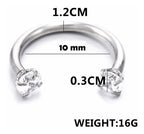 Piercing Septo Ferradura Nariz Cartilagem Pedra Zirconia Aço