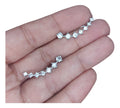 Brinco Ear Cuff Noiva Pedra Zirconia Prata Debutante Festa