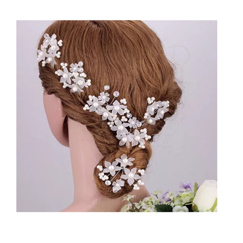 1 Arranjo Enfeite Cabelo Noiva Perola Dama Daminha Debutante - Prateado