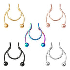 Piercing Nariz Septo Argola Falso Dourado Prata Preto Aço