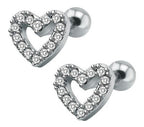 Piercing Tragus Cartilagem Coração Zirconia 6mm