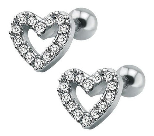 Piercing Tragus Cartilagem Coração Zirconia 6mm