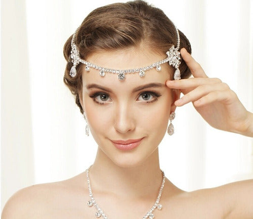 Tiara Testeira Headband Noiva Strass Prata Kim Kardashian