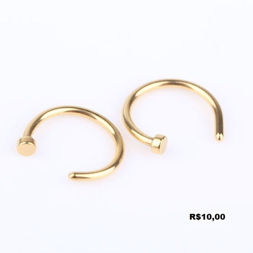 Piercing Nariz Argola Falso Fake Dourado Prata Preto Rosa