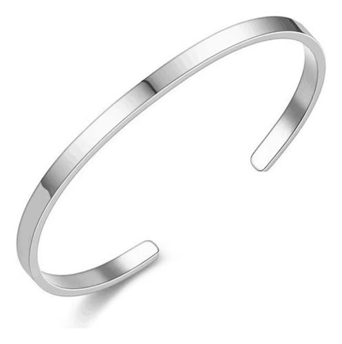 Pulseira Bracelete Prata Ou Dourada Aço Inoxidável Inox Liso