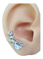 Brinco Ear Cuff Noiva Pedra Zirconia Coração Dourado Festa