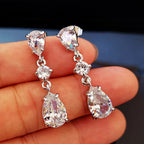 Brinco Noiva Pedra Zirconia Prata Gota Debutante Pequeno