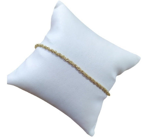 Pulseira Corda Cordão Baiano F A Ouro Semi Joia Com Garantia