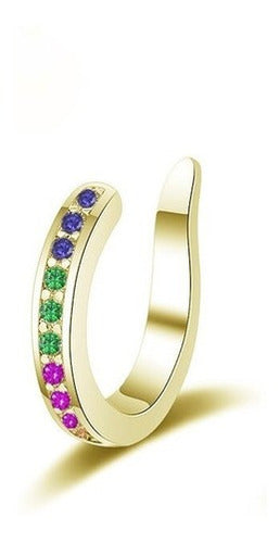 Piercing Argola Falso Fake Pressão Pedra Zircônia Orelha