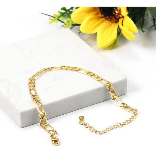 Pulseira Unisex Folheada A Ouro Ou Rodio Semi Joia 4 Mm