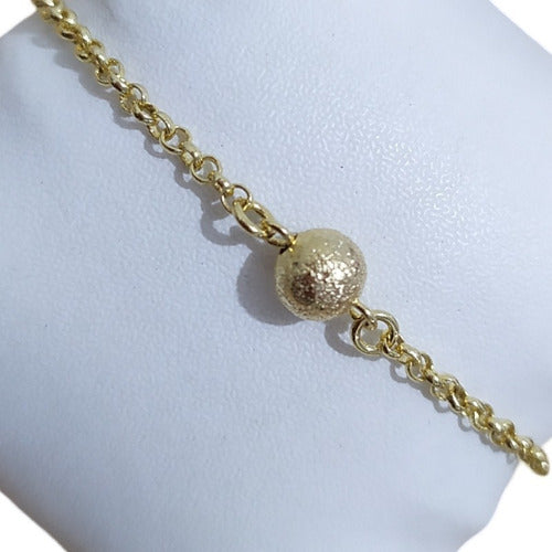 Pulseira Infantil Folheada A Ouro 18k Semi Joia Com Bolinha