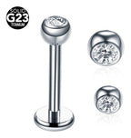 Piercing Tragus Titânio Flat Helix Labret Pedra Zirconia