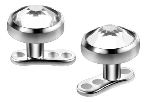 Piercing Microdermal Titânio Pedra Cristal 3mm 4mm 5mm