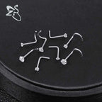 Kit 8 Piercing Nariz Nostril Atacado Pedra Zirconia Pt D Luz