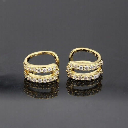 Piercing Argola Fake Falso Dourado Ou Prata Pedra Zirconia