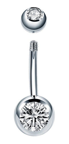 Piercing De Umbigo Com 2 Pedras Titânio Pequeno