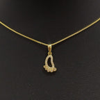 Colar Pezinho Gestante Pedra Zirconia F. Ouro 18k Semijoia