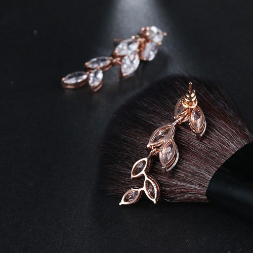 Brinco Noiva Zirconia Dourado Rosê Festa Debutante Pendurado