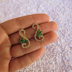 Brinco Dourado Noiva Pedra Zirconia Verde Azul Preto Festa