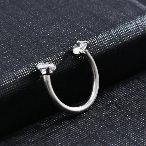 Piercing Septo Ferradura Nariz Cartilagem Pedra Zirconia Aço