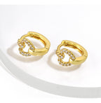 Brinco De Argola Maça Pedra Zircônia Dourado F Ouro Pequeno