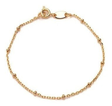 Pulseira Infantil Folheada A Ouro 18k Semi Joia Com Bolinhas