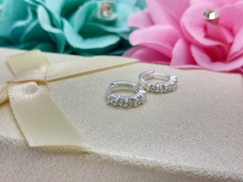 Piercing Cartilagem Brinco Argola Prata Pedra Zirconia 8 Mm