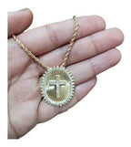 Colar Mandala Cruz Cravejado De Zirconia Dourado F. Ouro 18k