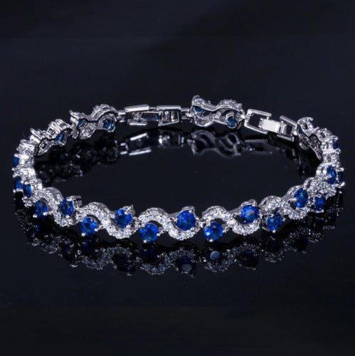 Pulseira Bracelete Prata Ou Dourada Zircônia Noiva Debutante