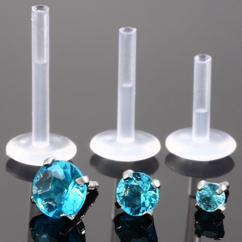 Piercing Tragus Labret Pt De Luz Aço Bioplast Zirconia 3 Mm