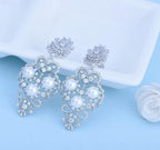 Brinco Noiva Zirconia Perola Pendurado Prata Delicado Festa