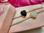 Colar Chocker Zirconia Coração Vermelho Preto Branco Riviera