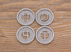 Colar Mandala Letra Pedra Zirconia Prata Semi Joia Grande