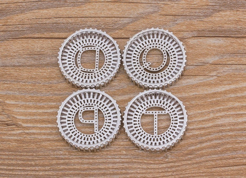 Colar Mandala Letra Pedra Zirconia Prata Semi Joia Grande