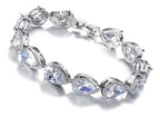 Pulseira Bracelete Prata Com Zircônia Noiva Debutante Gota