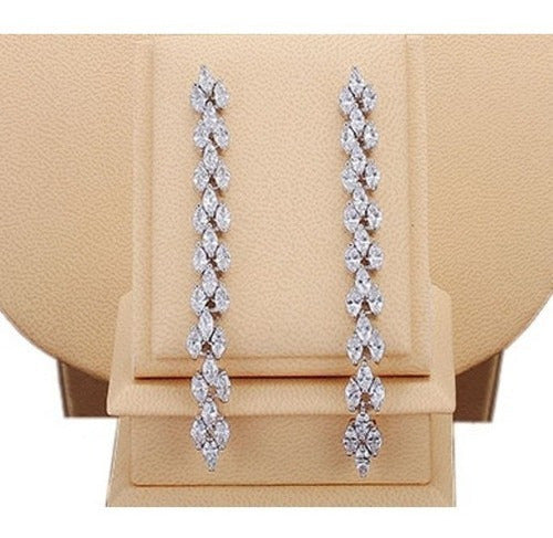 Conjunto Colar E Brinco Noiva Zircônia Prata Festa Debutante