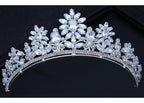 Coroa Tiara Porta Coque Noiva Strass E Zirconia Prata Luxo