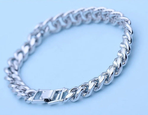 Pulseira Bracelete Feminina Prata Pedra Zircônia Grossa