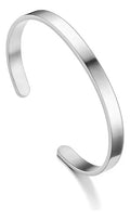 Pulseira Bracelete Prata Preta Aço Inoxidável Inox Liso 6 Mm
