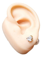 Brinco Pérola Traseira Inspiração Pedra Zirconia F. Ouro 18k