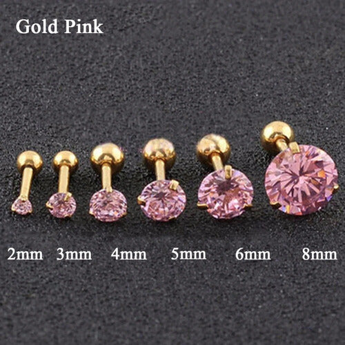 Piercing Tragus Cartilagem Ponto De Luz Dourado 2 3 4 5 Mm