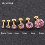 Piercing Tragus Cartilagem Ponto De Luz Dourado 2 3 4 5 Mm