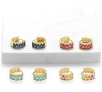 Brinco Argola Pedra Zirconia Verde Dourado Folheado Ouro 18k