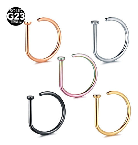 Piercing Argola Titânio D-ring  Nariz 8 Mm