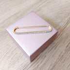 Piercing Fake Transversal Micro Zircônia Folheado Ouro 18k