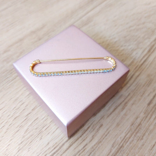 Piercing Fake Transversal Micro Zircônia Folheado Ouro 18k