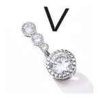 Piercing De Umbigo Invertido Dourado Prata Pedra Zirconia