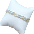 Pulseira Bracelete Dourada Zircônia Noiva Debutante 15 Anos - 18 cm - Dourado - 18 cm